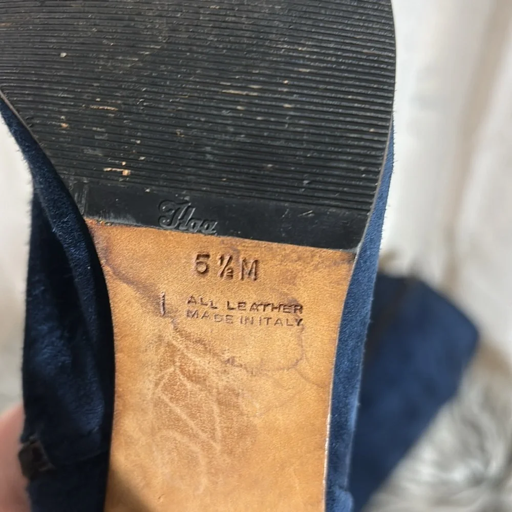 Vintage 70s Blue Suede Knee-High Women’s Boots
